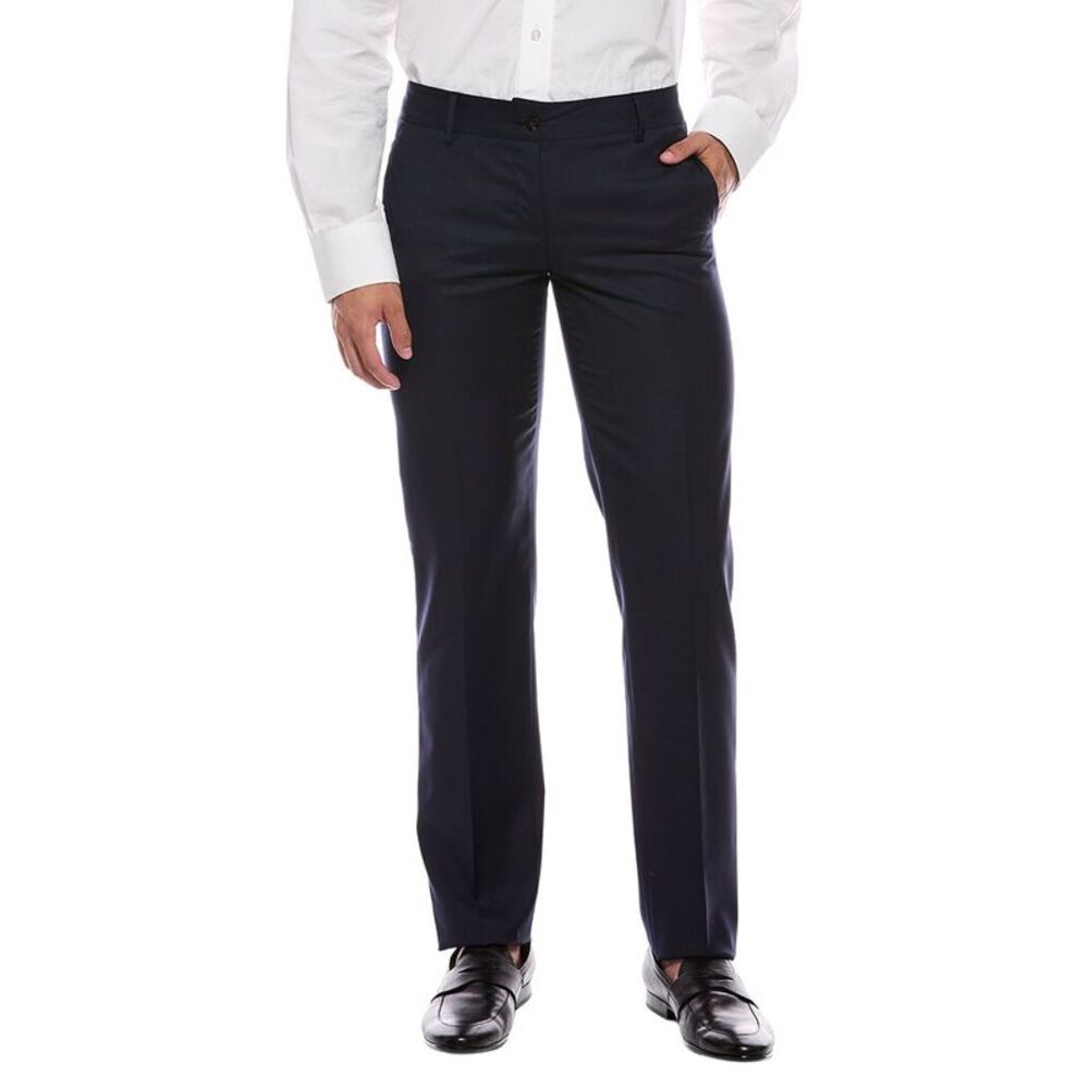 Isaia Mens  Wool Smoking Pant, Blue